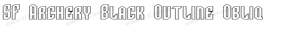 SF Archery Black Outline Oblique字体转换